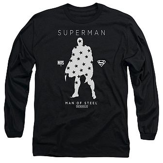 Superman Star Silhouette Long Sleeve Adult T-shirt
