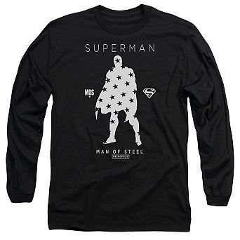 Superman Star Silhouette Long Sleeve Adult T-shirt