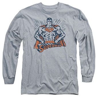 Superman Vintage Stance Long Sleeve Adult T-shirt