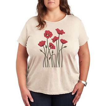 Plus Abstract Poppies Graphic Tee