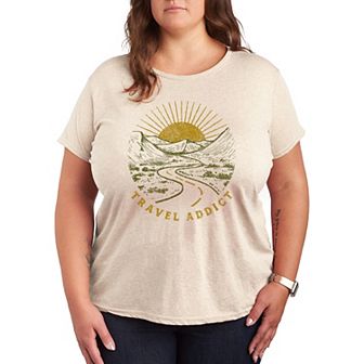 Plus Travel Addict Graphic Tee