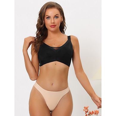 Women's Adjustable Straps Full Coverage Mesh Underwire Minimizer Bra