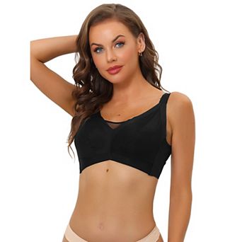 Women's Adjustable Straps Full Coverage Mesh Underwire Minimizer Bra