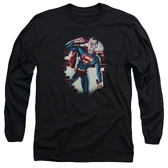 Superman Vintage Steel Long Sleeve Adult T-shirt