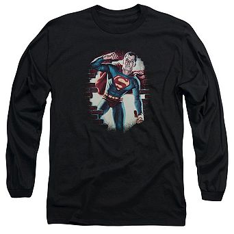 Superman Vintage Steel Long Sleeve Adult T-shirt