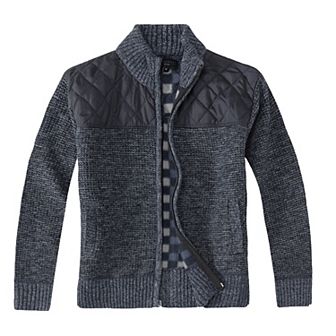 Gioberti Boy's Knitted Full Zip Cardigan Sweater With Soft Brushed Flannel Lining