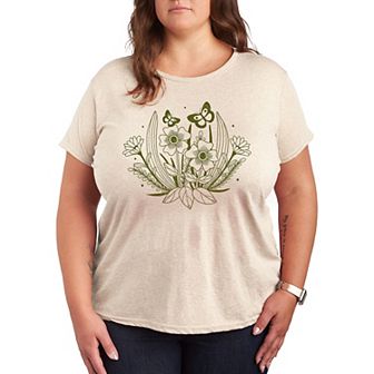Plus Sketchy Flowers Graphic Tee