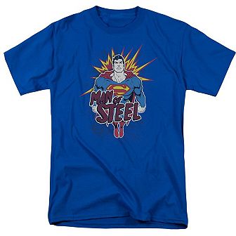 Superman Steel Pop Short Sleeve Adult T-shirt
