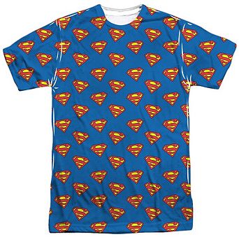Superman Super All Over Short Sleeve Adult Poly Crew T-shirt