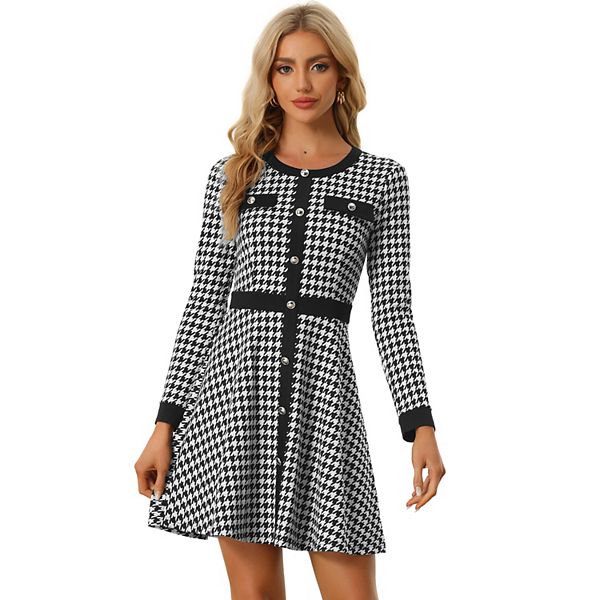 houndstooth dress women 34