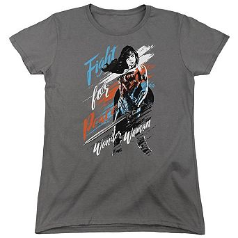 Wonder Woman Movie Fight For Peace Short Sleeve Womens T-shirt