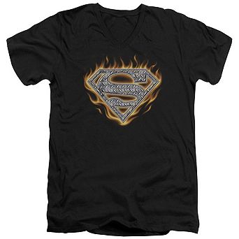 Superman Steel Fire Shield Short Sleeve T-shirt