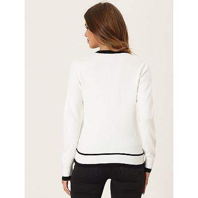 Women's Long Sleeve Button Down Classic V Neck Rib Sweater Knit Cardigan