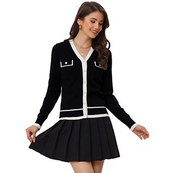 Women's Long Sleeve Button Down Classic V Neck Rib Sweater Knit Cardigan