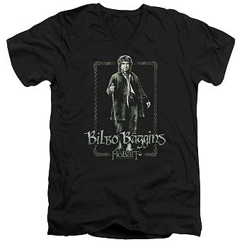 The Hobbit Bilbo Stare Short Sleeve Adult V Neck T-shirt