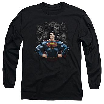 Superman Villains Long Sleeve Adult T-shirt