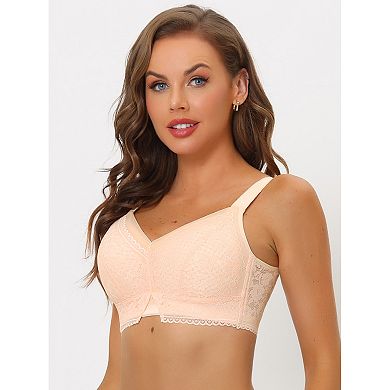 Women's Lace Minimizer Bralette U Back Full Coverage Wireless Everyday Bras