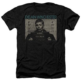 Supernatural Dean Mug Shot Adult Heather T-shirt