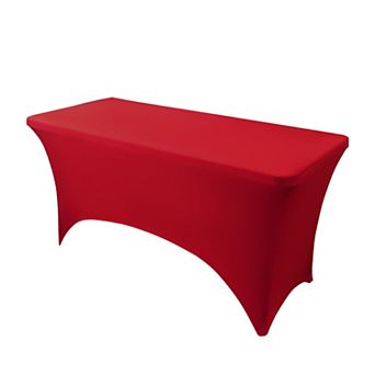 Spandex Washable Wrinkle Resistant Stretch Rectangle Table Cover 1 Pack 4ft
