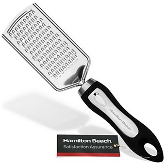 Hamilton Beach Stainless Steel Grater Sharp Blades 10" Soft Touch Handle, Non-slip & Soft Grip,black