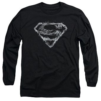 Superman Smoking Shield Long Sleeve Adult T-shirt