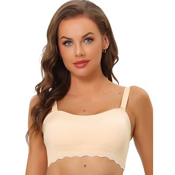 Women's Wirefree Smooth Solid Non-slip Strapless Bandeau Bra