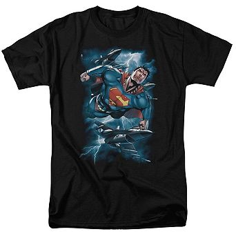 Superman Stormy Flight Short Sleeve Adult T-shirt
