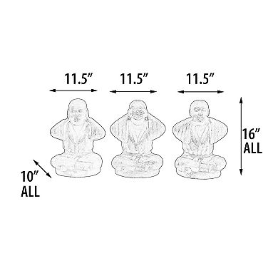 Buddha Original Monk Set Of 3 Sculpture