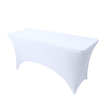 Spandex Washable Wrinkle Resistant Stretch Rectangle Table Cover 1 Pack 6ft