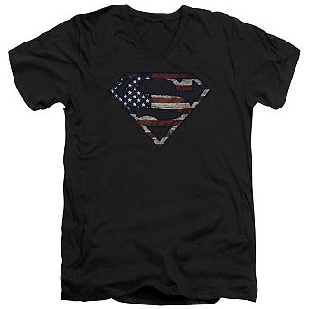 Superman War-torn Flag Short Sleeve T-shirt