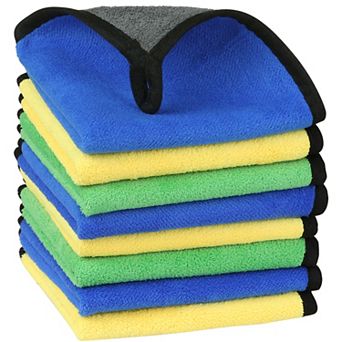 Household Soft Microfiber Kitchen Towels With Hang Loop 8 Packs 12" X 12"