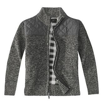 Gioberti Kid's Knitted Full Zip Cardigan Sweater With Soft Brushed Flannel Lining