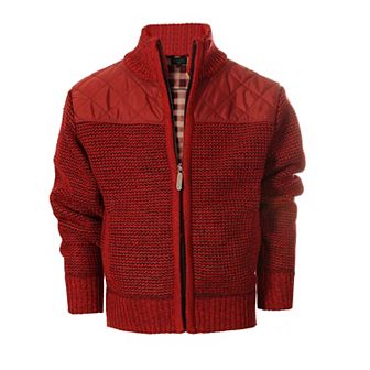 Gioberti Kid's Knitted Full Zip Cardigan Sweater With Soft Brushed Flannel Lining