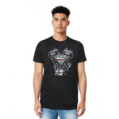 Superman V Twin Logo Short Sleeve Adult T-shirt