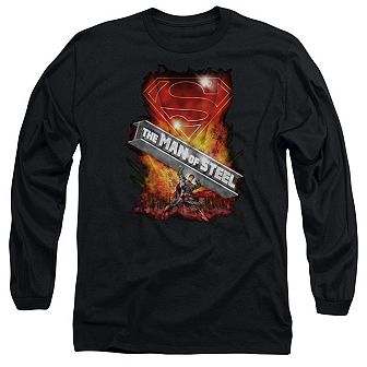 Superman Steel Girder Long Sleeve Adult T-shirt
