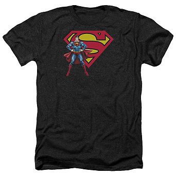 Superman Superman & Logo Adult Heather T-shirt