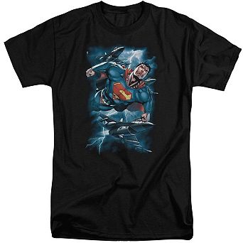 Superman Stormy Flight Short Sleeve Adult Tall T-shirt