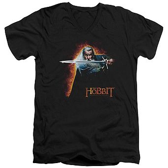 The Hobbit Secret Fire Short Sleeve Adult V Neck T-shirt