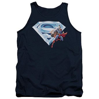Superman Superman & Crystal Logo Adult Tank Top