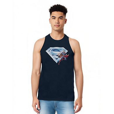 Superman Superman & Crystal Logo Adult Tank Top
