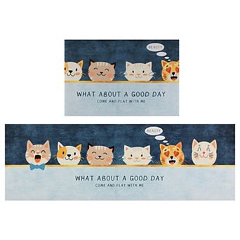 Thick Long And Short Anti-fatigue Kitchen Rugs Set Of 2 Non Slip Mats, 16" X 24" + 16" X 47"