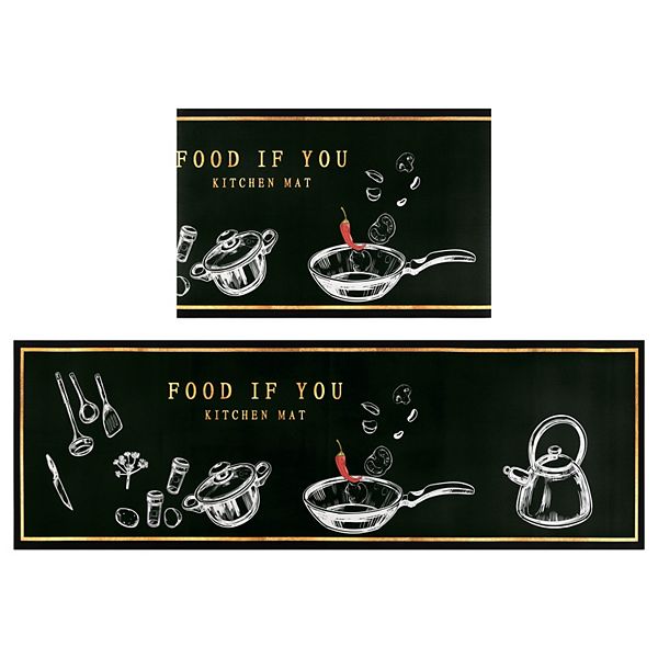 Thick Long And Short Antifatigue Kitchen Rugs Set Of 2 Non Slip Mats