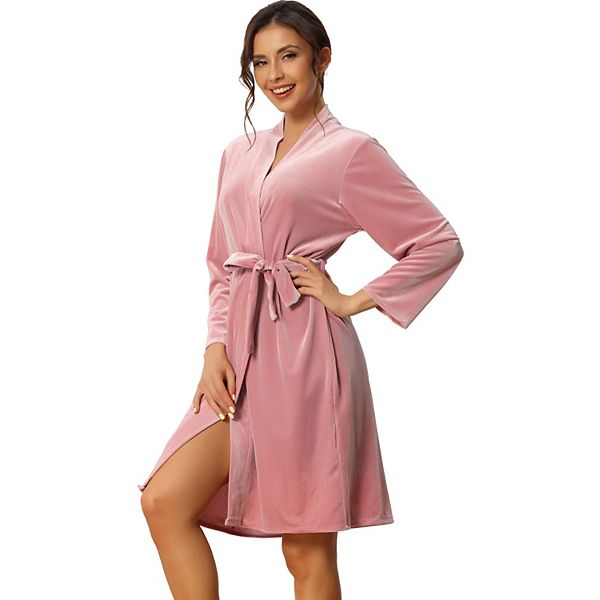 Womens Velvet Bathrobe Thin Gown Bride Bridesmaid Or Wedding Party