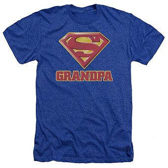 Superman Super Grandpa Adult Heather T-shirt