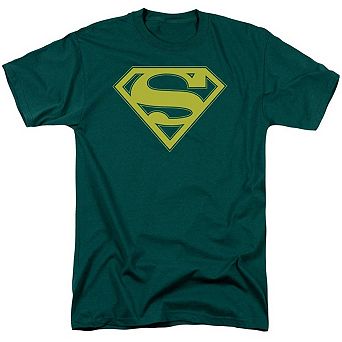 Superman Yellow & Green Shield Short Sleeve Adult T-shirt