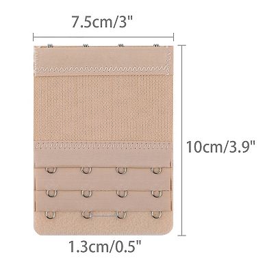 Bra Extenders 3-Row 4-Hook Elastic Bra Extension 2 Packs