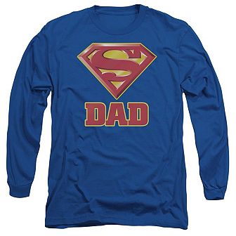 Superman Super Dad Long Sleeve Adult T-shirt