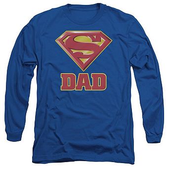 Superman Super Dad Long Sleeve Adult T-shirt