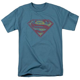 Superman S Shield Rough Short Sleeve Adult T-shirt