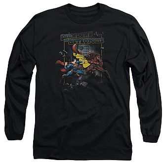 Superman Showdown Long Sleeve Adult T-shirt